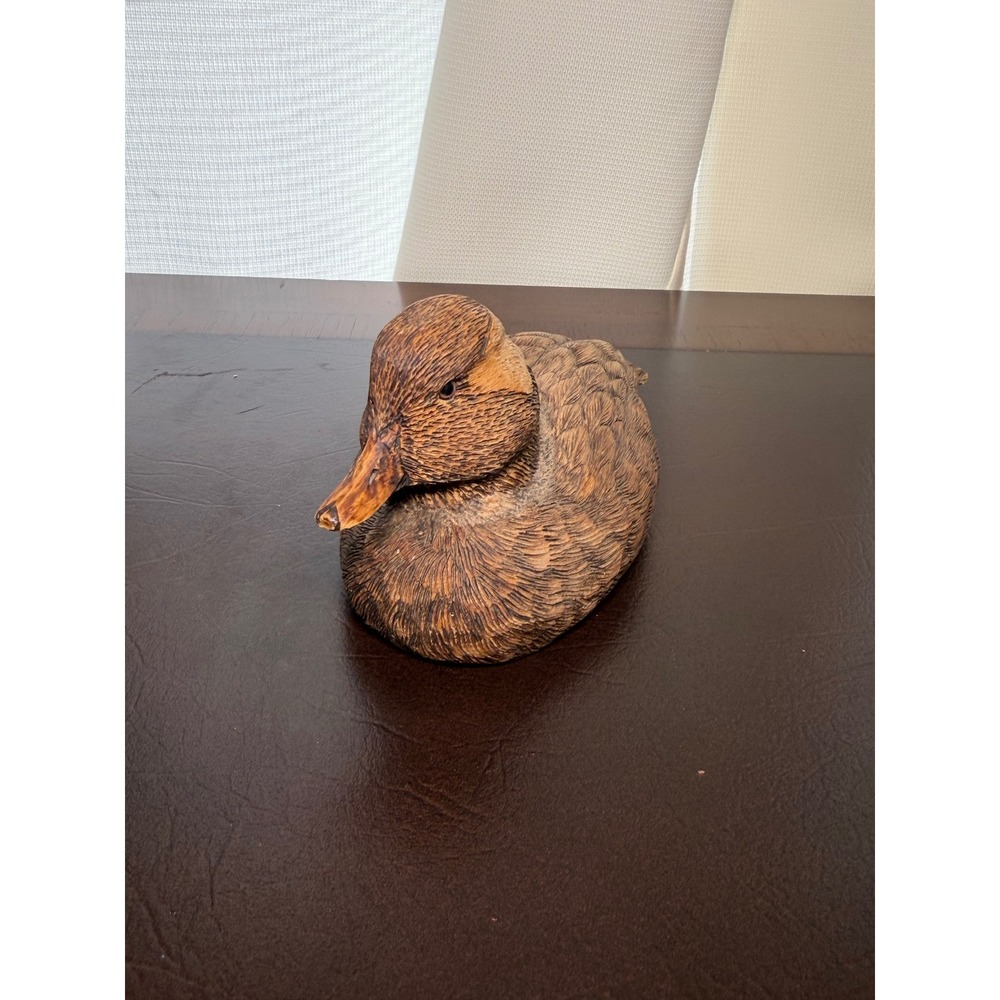 Paul & Dotty Baumann 1989 Hand Carved Pyrography Duck Decoy Signed - Picture 2 of 9